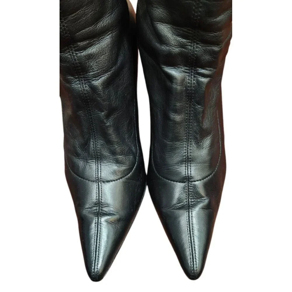 Gucci by Tom Ford S/S 2002 Bamboo Ankle Boots stretch leather bamboo heel bootie